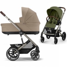 Коляска Cybex Balios S Lux Taupe 2 в 1 Moss Green люлька Almond beige