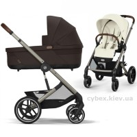 Коляска Cybex Balios S Lux Taupe 2 в 1 Seashell Beige люлька Chocolate Brown