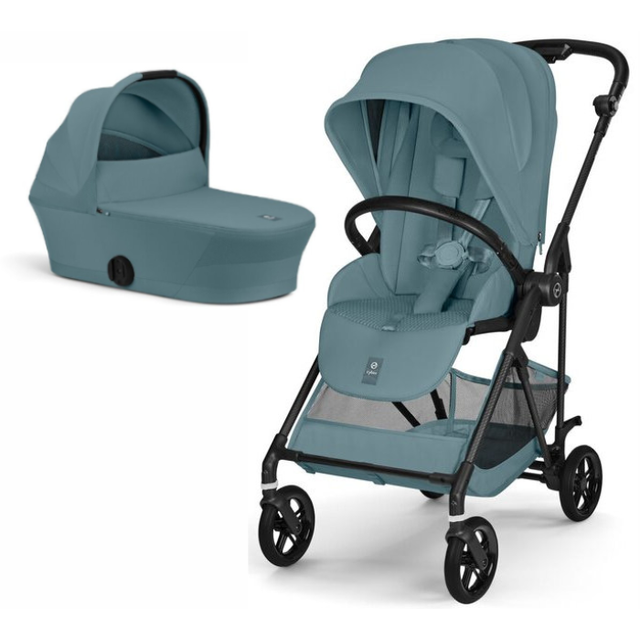 Cybex Melio Carbon Stormy Blue коляска 2 в 1