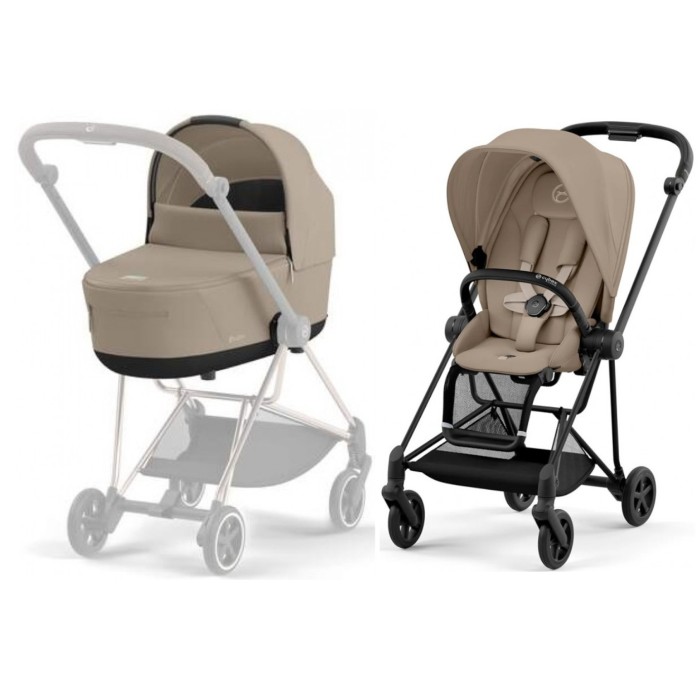 Cybex Mios Cozy Beige шасі Matt Black 4.0 коляска 2 в 1