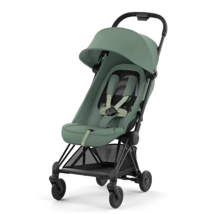 Stroller Coya Matt Black Leaf Green