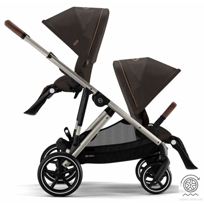 Cybex e-Gazelle S Chocolate Brown коляска для двійні