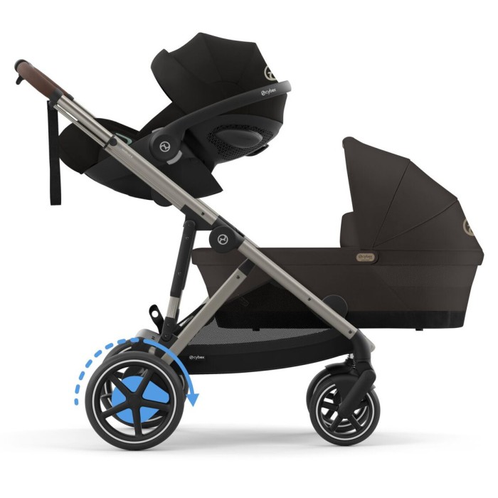 Cybex e-Gazelle S Chocolate Brown коляска для двійні