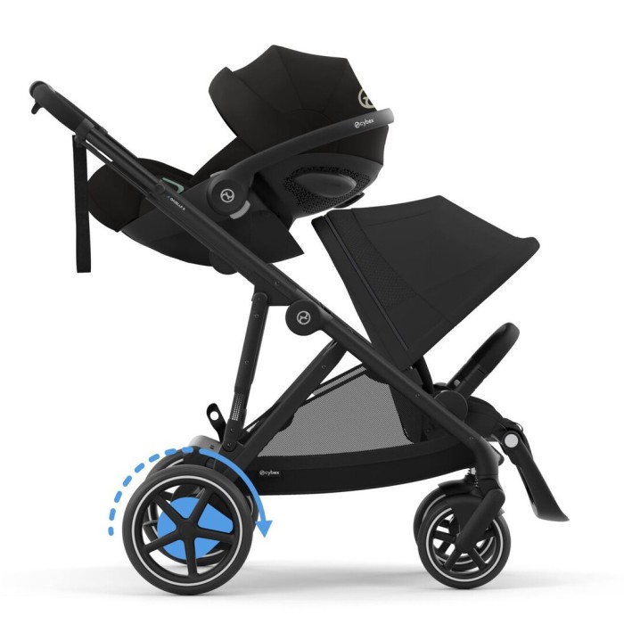 Cybex e-Gazelle S 2 в 1 Moon Black коляска для двійні  з електроприводом