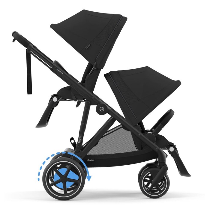 Cybex e-Gazelle S 2 в 1 Moon Black коляска для двійні  з електроприводом