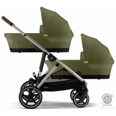 Cybex e-Gazelle S 2 в 1 Moss Green коляска для двійні з електроприводом