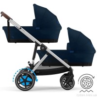 Cybex e-Gazelle S 2 в 1 Ocean Blue коляска для двійні з електроприводом