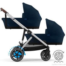 Cybex e-Gazelle S 2 в 1 Ocean Blue коляска для двійні з електроприводом