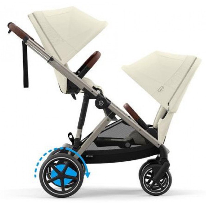 Cybex e-Gazelle S 2 в 1 Seashell Beige коляска для двійні  з електроприводом