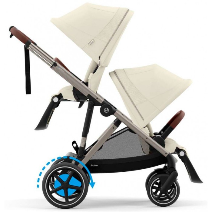 Cybex e-Gazelle S 2 в 1 Seashell Beige коляска для двійні  з електроприводом