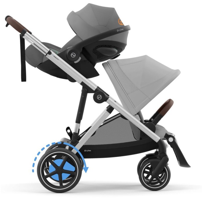 Cybex e-Gazelle S 2 в 1 Stone Grey коляска для двійні  з електроприводом