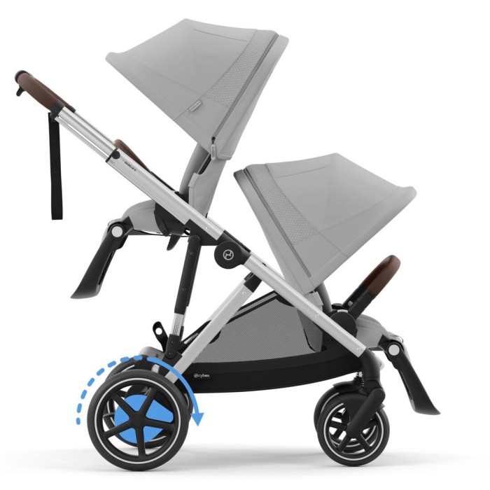 Cybex e-Gazelle S 2 в 1 Stone Grey коляска для двійні  з електроприводом