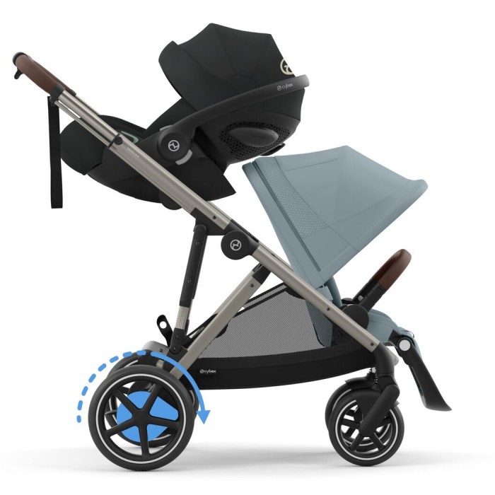 Cybex e-Gazelle S 2 в 1 Stormy Blue коляска для двійні  з електроприводом