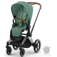 Stroller Cybex ePriam Leaf Green chassis Chrome Brown 4.0