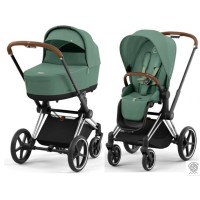 Cybex ePriam Leaf Green шасі Chrome Brown 4.0 коляска 2 в 1