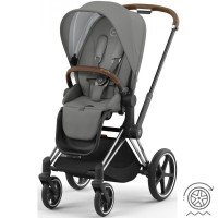 Коляска Cybex Priam Mirage Grey шасі Chrome Brown 4.0