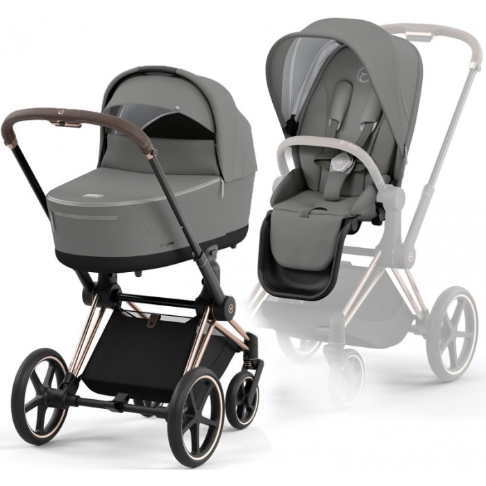 Cybex Priam 4.0 коляска 2 в 1 Mirage Grey шасі Rosegold