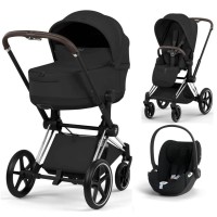 Cybex Priam Style Collection 3 in 1 Sepia Black chassis Chrome 5.0 car seat Cloud T plus
