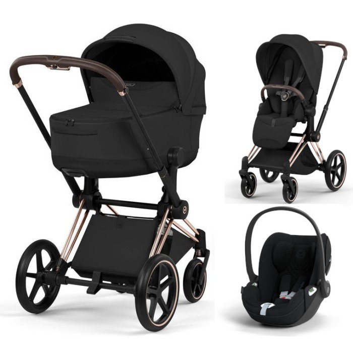 Cybex Priam Style Collection 3 в 1 Sepia Black шасі Rosegold 5.0 автокрісло Cloud T plus