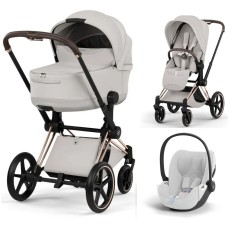 Cybex Priam Style Collection 3 в 1 City Grey шасі Rosegold 5.0 автокрісло Cloud T plus
