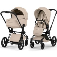Cybex Priam Style Collection 5.0 Cozy Beige chassis Matt Black stroller 2 in 1