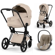 Cybex Priam Style Collection 3 в 1 Cozy Beige шасі Matt Balck 5.0 автокрісло Cloud T plus