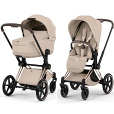Cybex Priam Style Collection 5.0 Cozy Beige шасі Rosegold коляска 2 в 1
