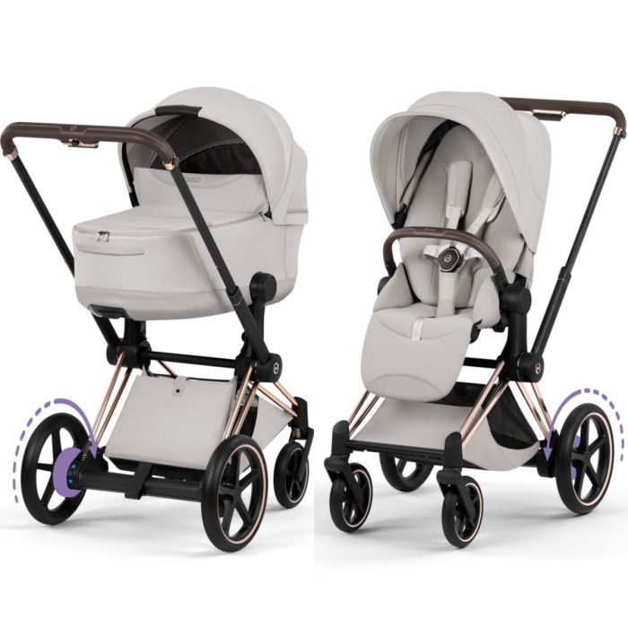 Cybex ePriam Style Collection City Grey шасі Rosegold 5.0 коляска 2 в 1