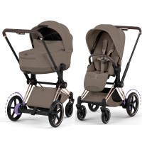 Cybex ePriam Style Collection Coconut Brown шасі Rosegold 5.0 коляска 2 в 1