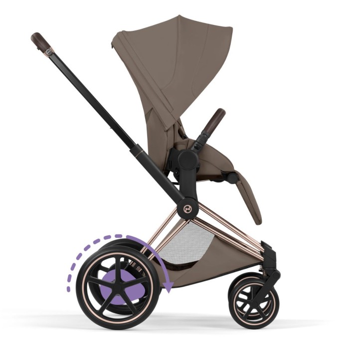 Cybex ePriam Style Collection Coconut Brown шасі Rosegold 5.0 коляска 2 в 1