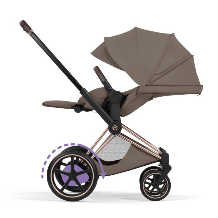 Cybex ePriam Style Collection Coconut Brown шасі Rosegold 5.0 коляска 2 в 1