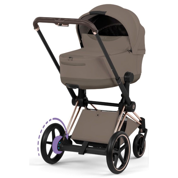 Cybex ePriam Style Collection Coconut Brown шасі Rosegold 5.0 коляска 2 в 1