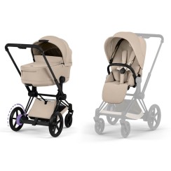Cybex ePriam Comfort Collection Cozy Beige шасі Matt Black 5.0 коляска 2 в 1