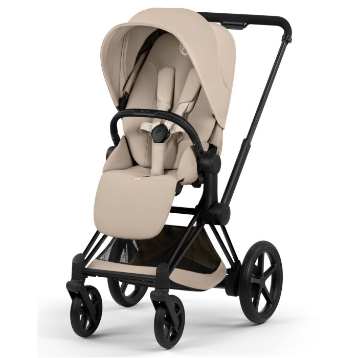 Cybex ePriam Comfort Collection Cozy Beige шасі Matt Black 5.0 коляска 2 в 1