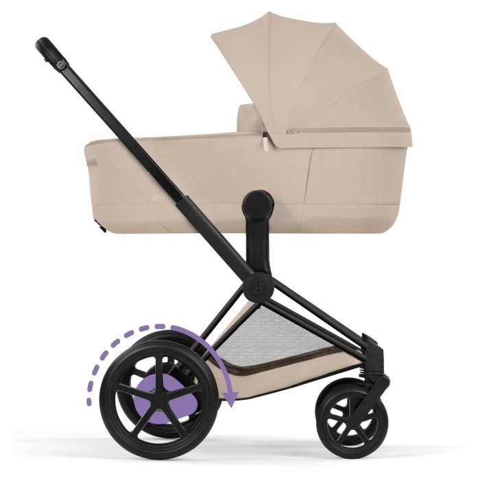 Cybex ePriam Comfort Collection Cozy Beige шасі Matt Black 5.0 коляска 2 в 1