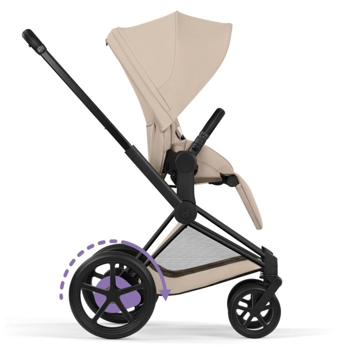Cybex ePriam Comfort Collection Cozy Beige шасі Matt Black 5.0 коляска 2 в 1