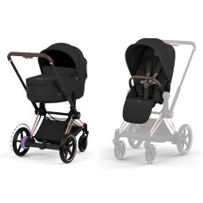 Cybex ePriam Comfort Collection Sepia Black шасі Rosegold 5.0 коляска 2 в 1