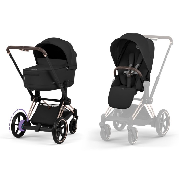 Cybex ePriam Comfort Collection Sepia Black шасі Rosegold 5.0 коляска 2 в 1