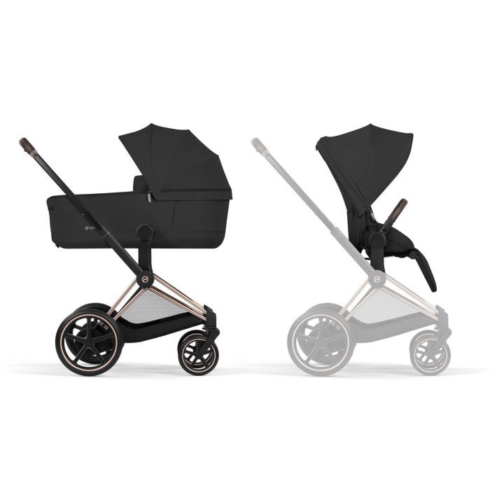 Cybex ePriam Comfort Collection Sepia Black шасі Rosegold 5.0 коляска 2 в 1