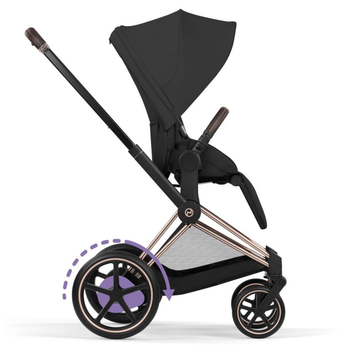 Cybex ePriam Comfort Collection Sepia Black шасі Rosegold 5.0 коляска 2 в 1