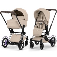 Cybex ePriam Style Collection Cozy Beige шасі Chrome 5.0 коляска 2 в 1