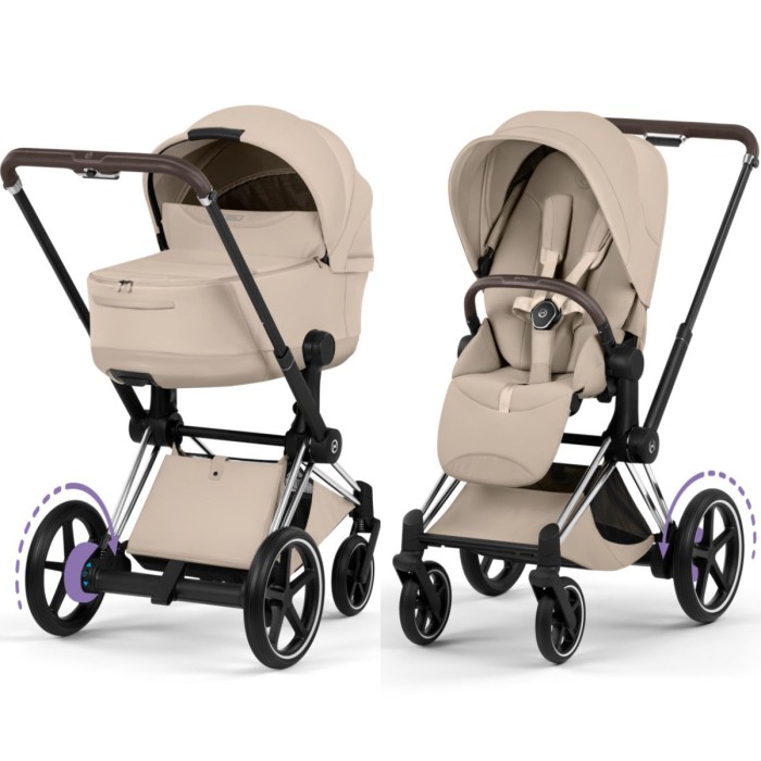 Cybex ePriam Style Collection Cozy Beige шасі Chrome 5.0 коляска 2 в 1