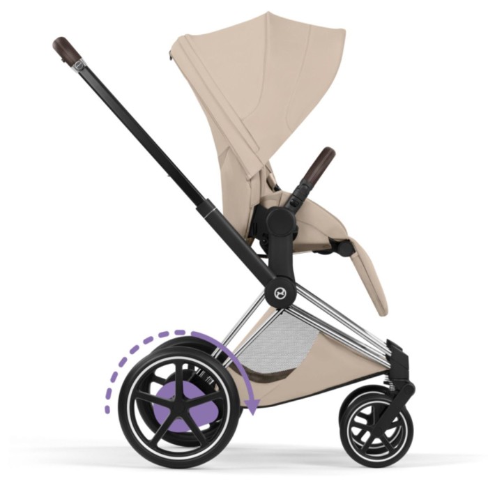 Коляска Cybex ePriam Style Collection Cozy Beige шасі Chrome 5.0