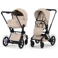 Cybex ePriam Style Collection Cozy Beige шасі Matt Balck 5.0 коляска 2 в 1