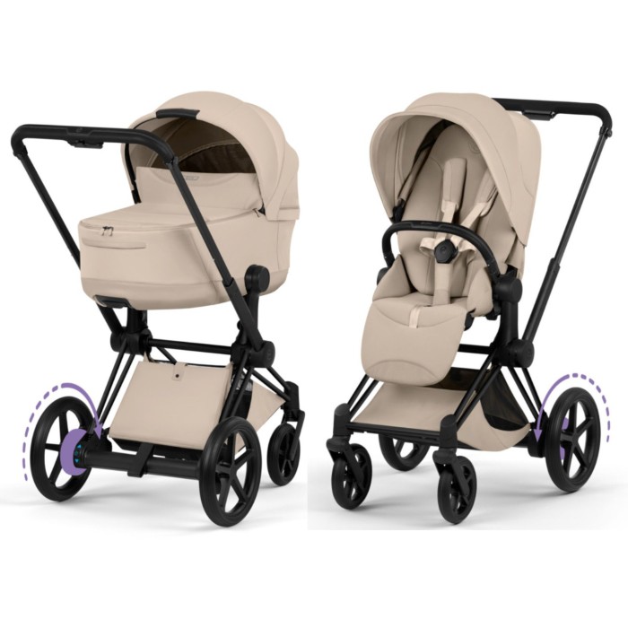 Cybex ePriam Style Collection Cozy Beige шасі Matt Balck 5.0 коляска 2 в 1