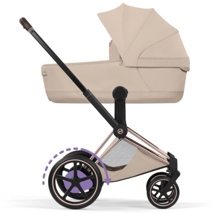 Cybex ePriam Style Collection Cozy Beige шасі Rosegold 5.0 коляска 2 в 1