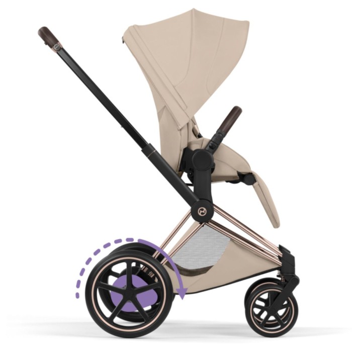 Коляска Cybex ePriam Style Collection Cozy Beige шасі Rosegold 5.0