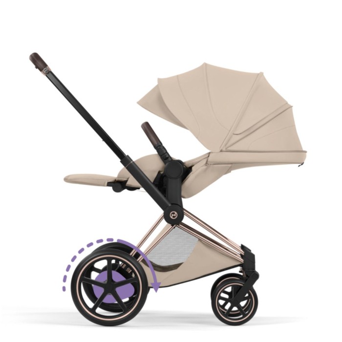 Коляска Cybex ePriam Style Collection Cozy Beige шасі Rosegold 5.0