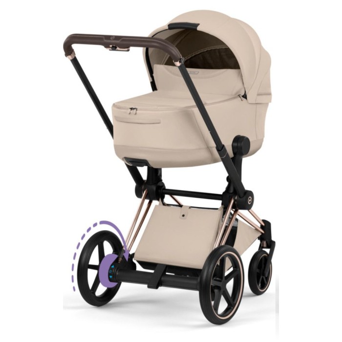 Cybex ePriam Style Collection Cozy Beige шасі Rosegold 5.0 коляска 2 в 1