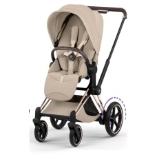 Коляска Cybex ePriam Style Collection Cozy Beige шасі Rosegold 5.0